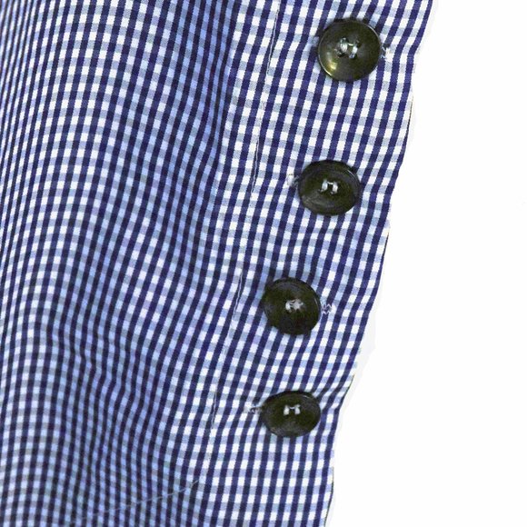 Amazing Gracila Blue & White Gingham Collared Long Sleeve Blouse Size M NWT - Picture 12 of 12